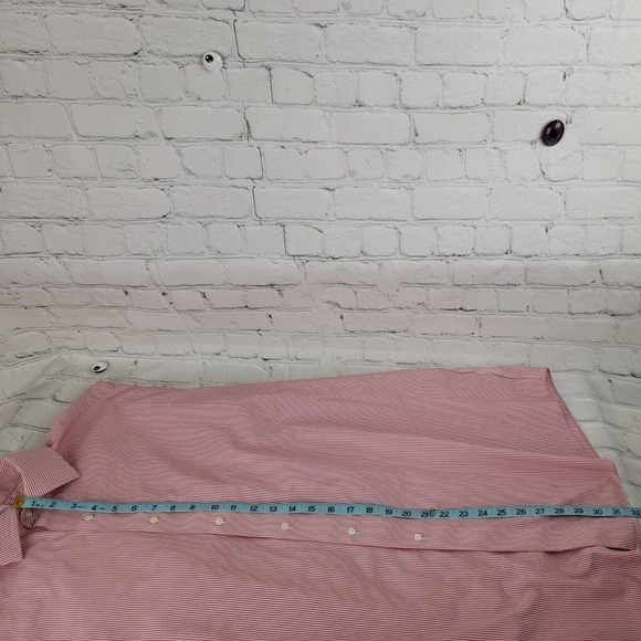 Brooks Brothers Traditional Non Iron Pink/Red Striped L/S Mens Dress Button Up - Picture 8 of 11